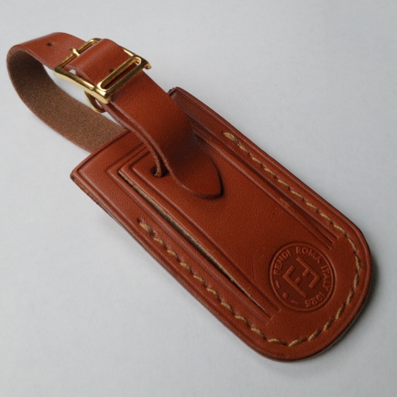 Fendi Handbags - VTG Fendi brown leather luggage tag